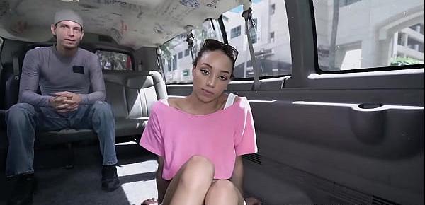  Sweet ebony teen agrees to have sex while riding in a car